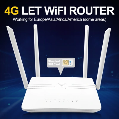 4G Wifi 300Mbps router card hotspot wireless local area network with 4 high-gain antennas for strong signal thumbnail