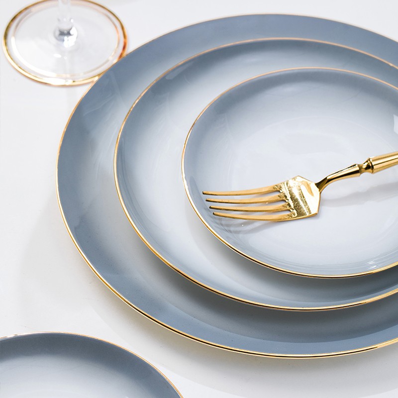 Dish Household Light Luxury Gifts Individual Rice Bowl Jingdezhen Ceramic Bone China Tableware Bowl Dish Dish Chopsticks Combination Wholesale Application Scenario