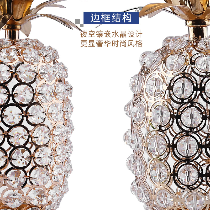 Zhengying Hardware Fruit Ornaments, European-style simple crystal pineapple handicrafts, home decoration metal ornaments, export version Application Scenario