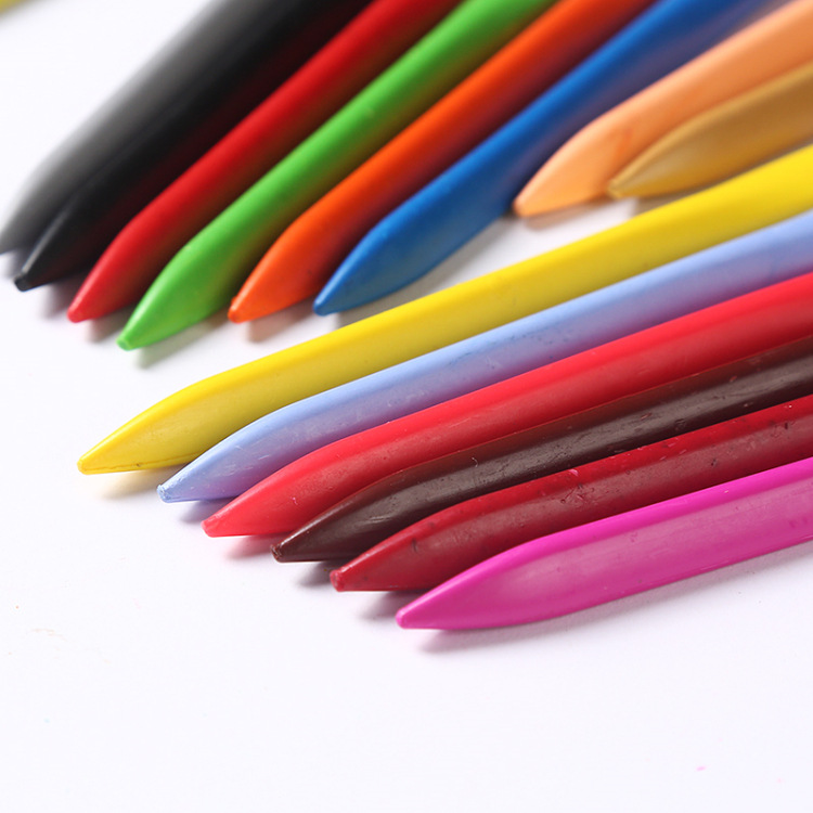 厂家直批儿童三角塑料蜡笔可水洗涂色画画笔美术绘画涂鸦彩色笔详情图5