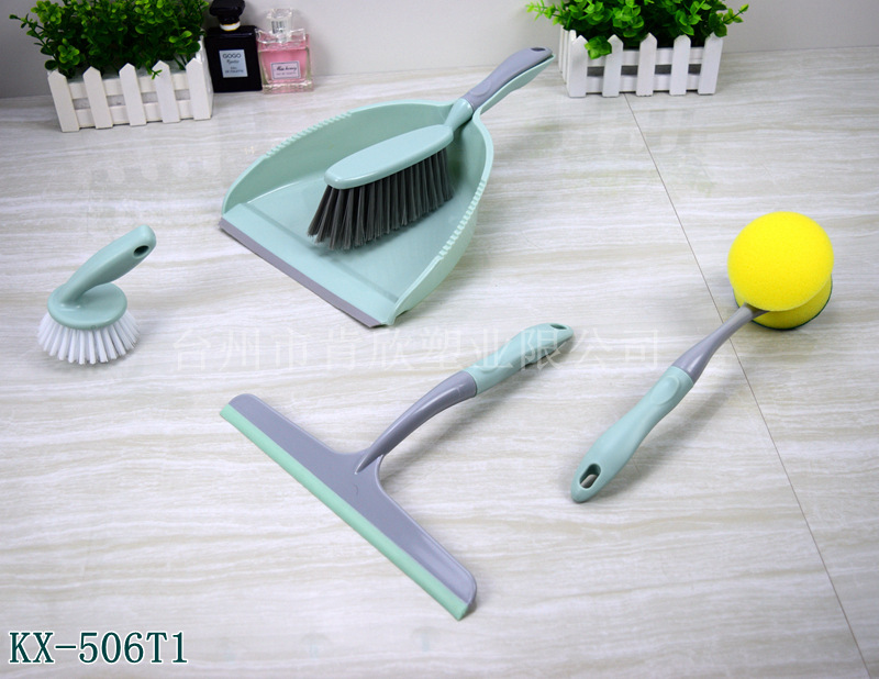 Kx-506t1 Multifunctional household kitchen set, tabletop brush, pot brush, glass scraper, combined package