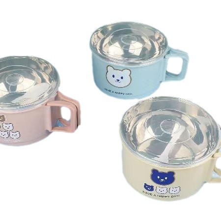 The new stainless steel lunch box is specially designed for students and white-collar workers. It comes with a lunch box for the cafeteria, a lunch box for office workers, and instant noodle bowls Item Picture