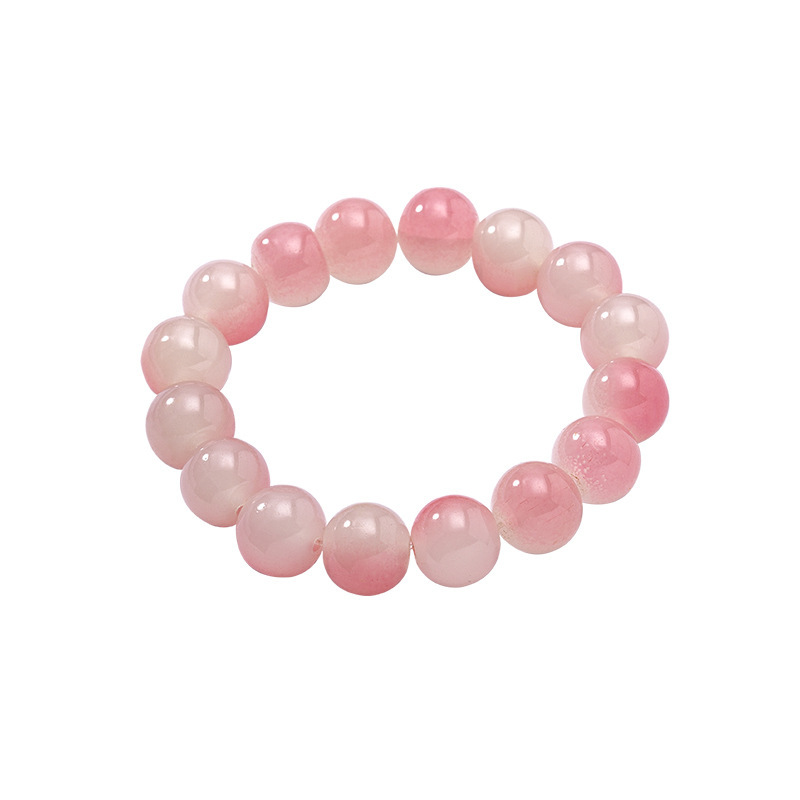 Girls Plate Play Hand String Around Finger Bodhi Seed Blush Gradient Color Buddha Beads Bracelet Students Ice Through Beads Wholesale Item Picture