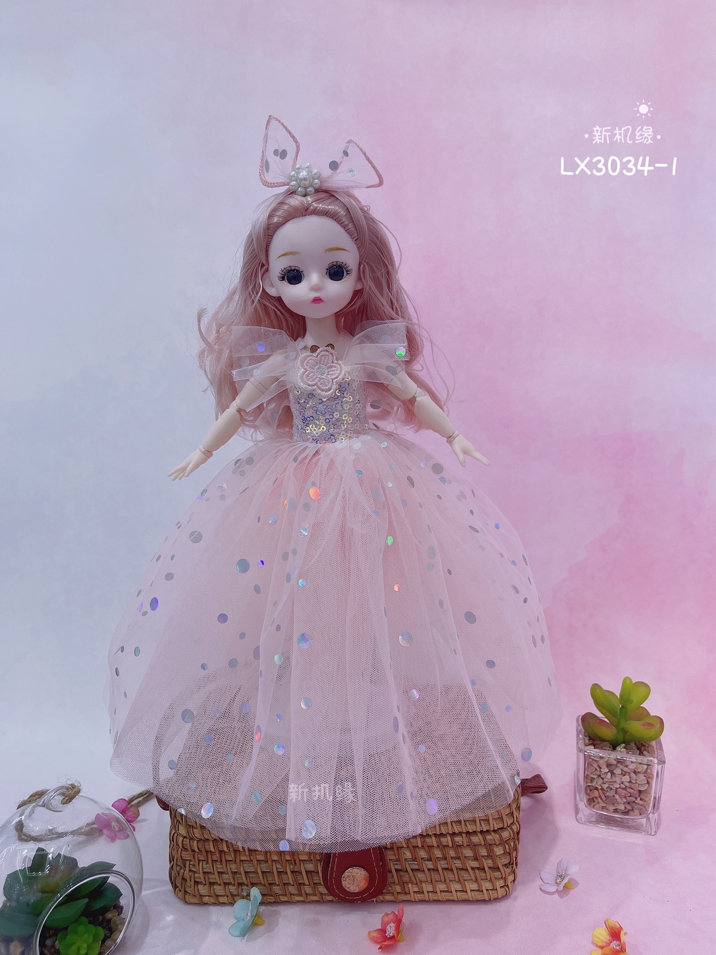 30 cm singing doll, 12 inch music keychain doll, Barbie wedding dress, princess girl toy gift details Picture