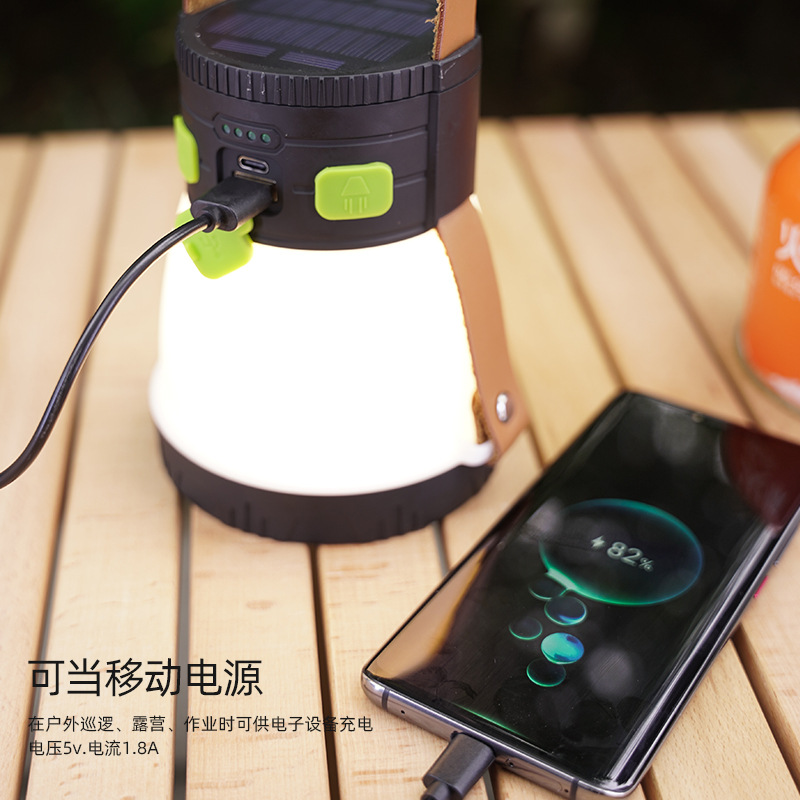 Cross-border new solar camping tent lamp, outdoor strong light searchlight, handheld lamp, desktop atmosphere table lamp, camping lamp Application Scenario