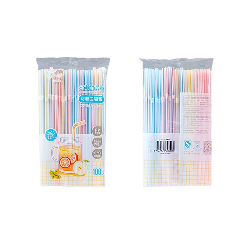 Disposable Environmentally Friendly Straw Pp Plastic Color Elbow Straw Food Grade Degradable Straw Item Picture