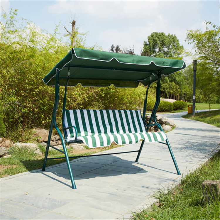 Outdoor three-person swing chair Wrought iron rocking chair