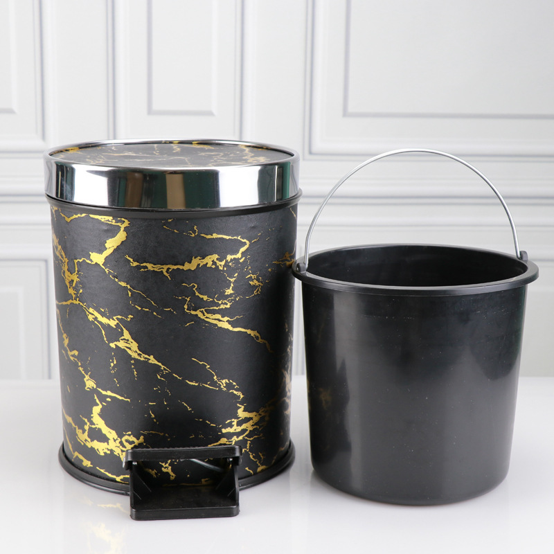Treadle Trash Can Hotel Household Living Room Bathroom Kitchen Covered Office Plastic Sanitary Bucket Waste Paper Basket Specification drawing