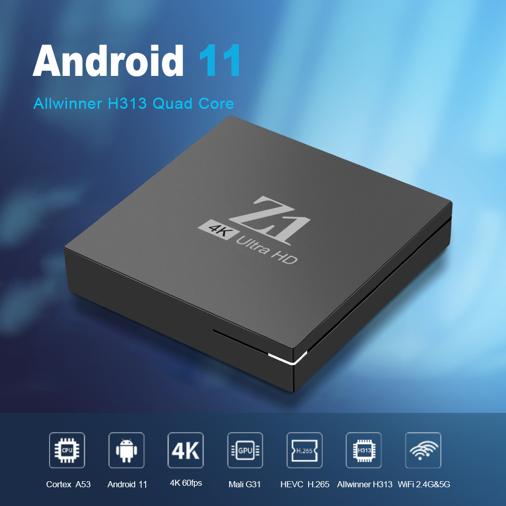 z1 跨境4K网络电视机顶盒h313安卓电视盒子网络播放器 外贸tv box