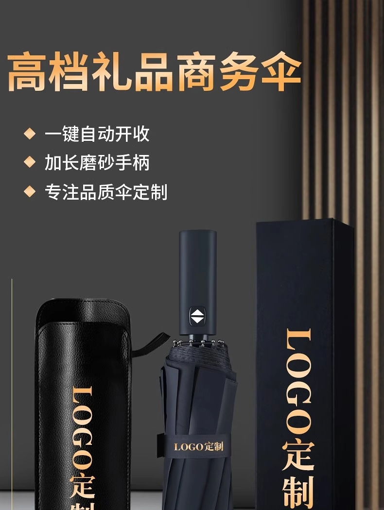 全自动雨伞定制可印logo广告伞晴雨两用批发折叠防紫外线图案定制详情2