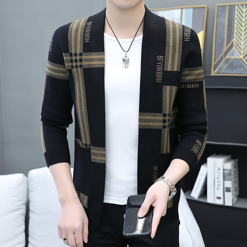 2022 New Men's autumn Korean-style trendy knitted sweater cardigan, men's casual jacket top, men's sweater details Picture