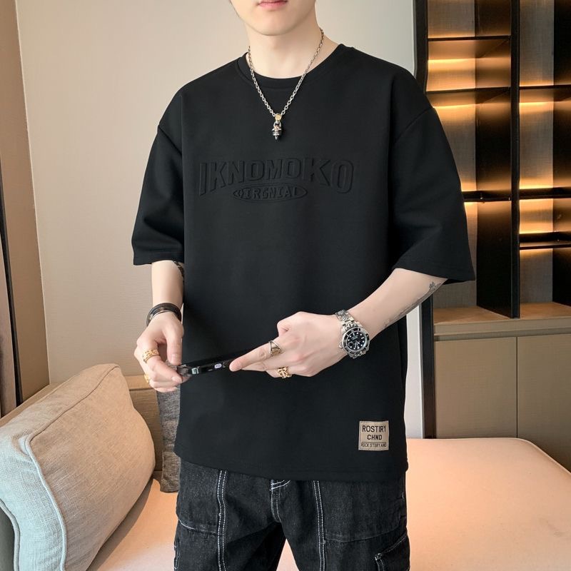 The original manufacturer's new summer 2024 short-sleeved T-shirt is a simple and loose base layer that is trendy and versatile. It is a thin and breathable T-shirt details Picture