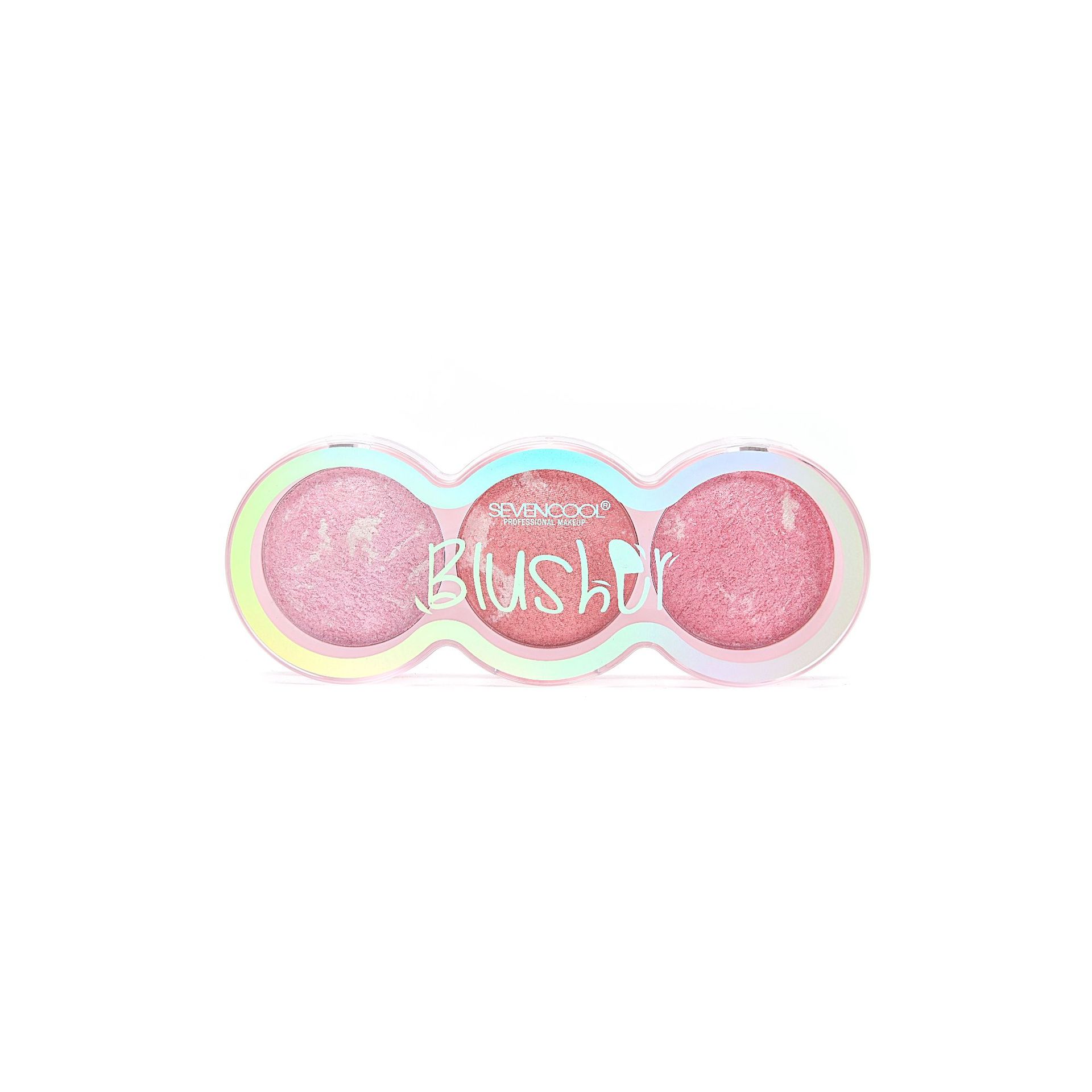 SEVENCOOL Three-color Blush Cross-border High-gloss Long-lasting Baking Powder Blush Affordable Cosmetics and Makeup Blush palette pic 7