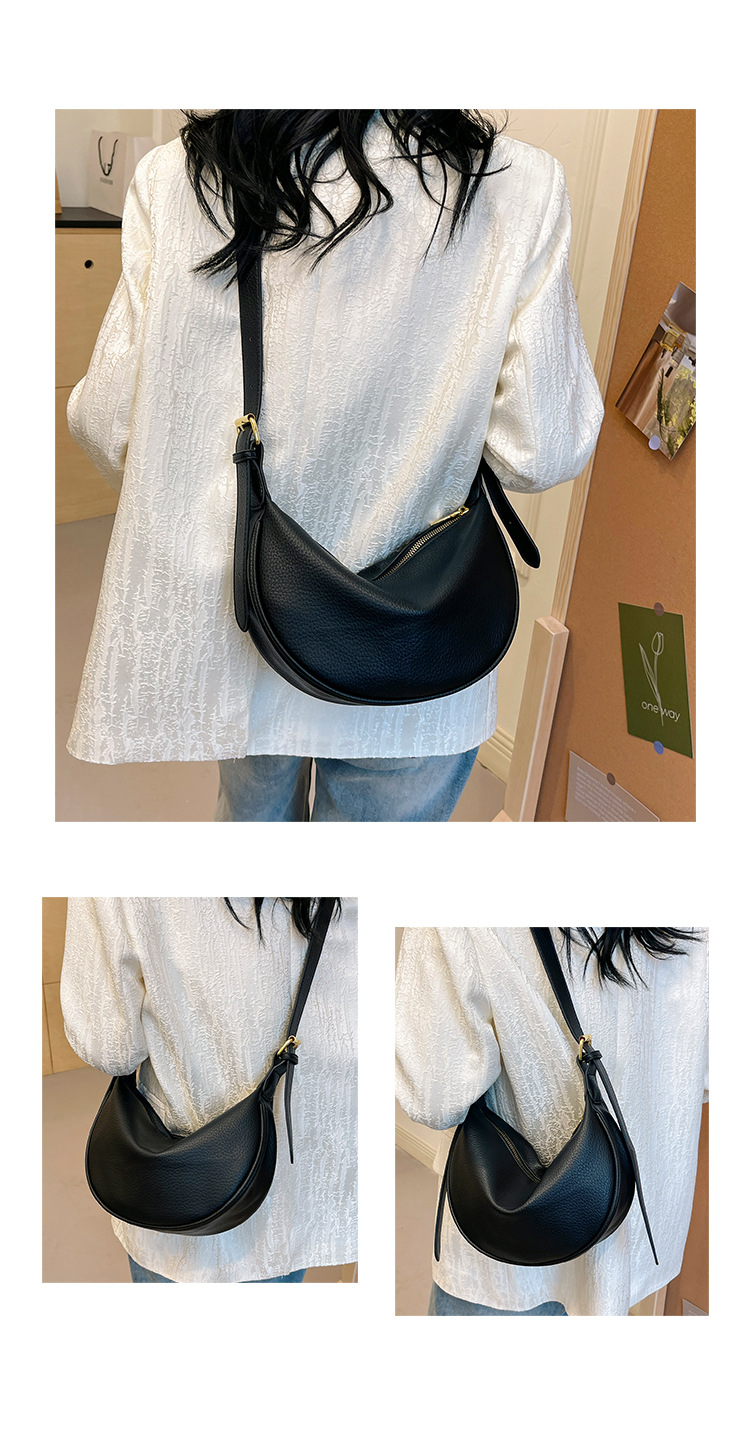复古单肩包软皮饺子包包新款大容量休闲简约腋下包百搭单肩斜挎包详情11
