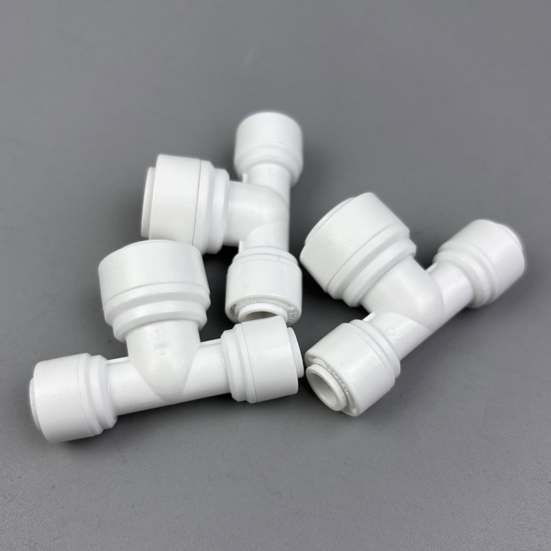 The water purifier quick connector 2-minute to 3-minute T-type three-way quick connection 2-minute quick connection to 3-minute positive T-type three-way details Picture