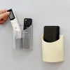 Mobile phone remote control storage box, living room bedside storage rack, non-drilling bracket, home mobile phone charging storage hanging rack Specification image