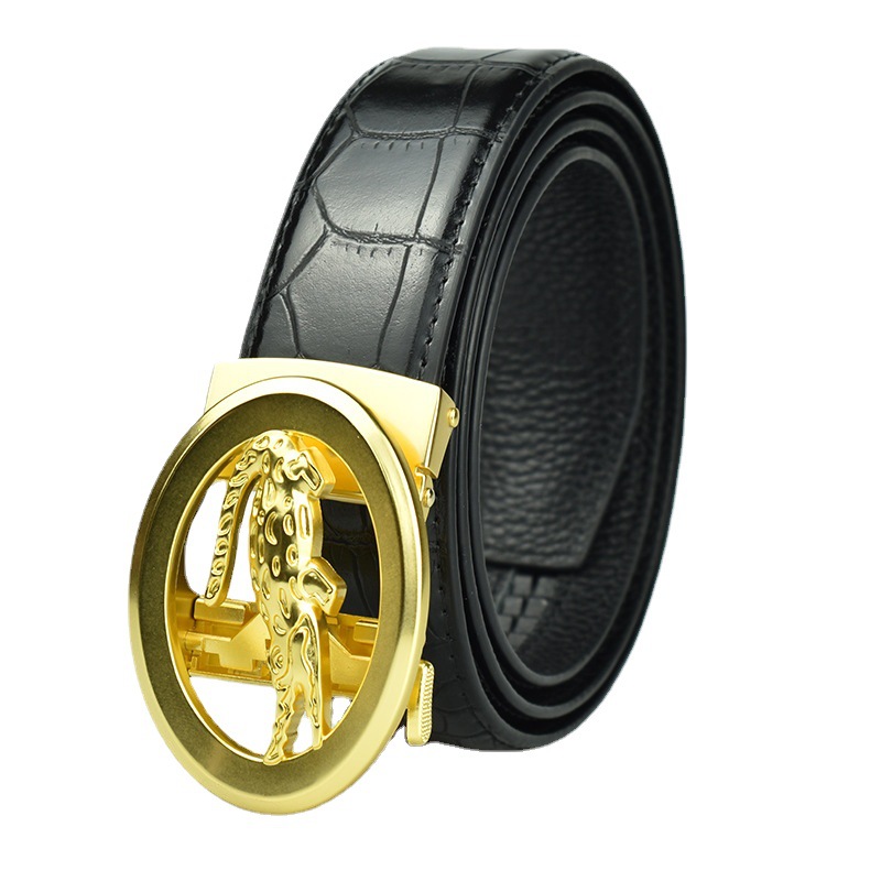 男士鳄鱼纹头白底实物图