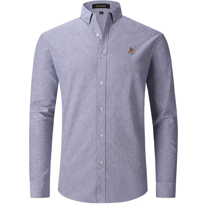 Amazon's best-selling pure cotton Oxford fabric men's shirt, all-cotton long-sleeved shirt for men, European size business casual cross-border men Application Scenario