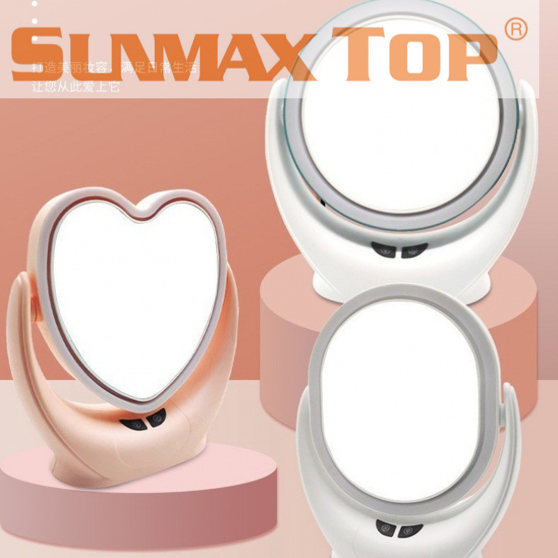 多功能三合一小风扇带灯化妆镜便携式宿舍床头补妆灯静音三档风