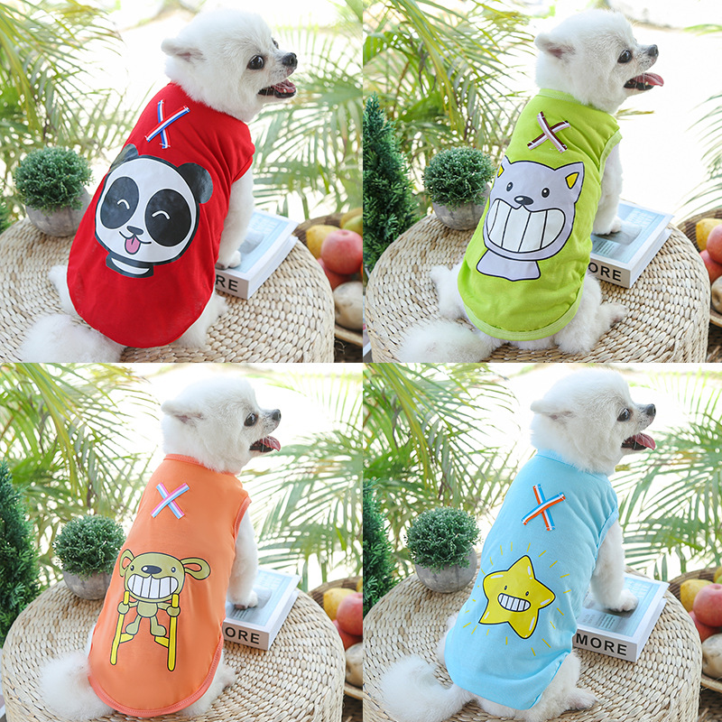 Clearance sale of spring and summer webbing X dog vests, pet clothes, patterned cat clothes vests, pet supplies Specification image