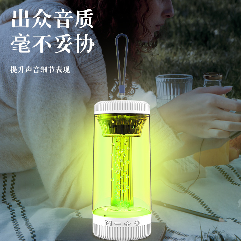 Foreign trade bestsellers: transparent color lights, camping lights, Bluetooth speakers, outdoor portable portable card-inserting wireless mini speakers