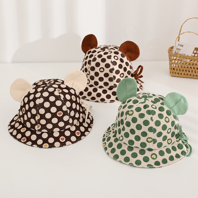 婴儿帽子春秋款可爱超萌男童女童渔夫帽婴幼儿可调节出游遮阳盆帽