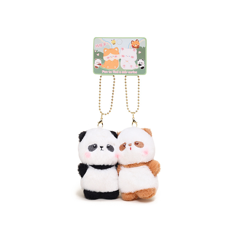 Jinnew Original couple cat stickers, magnetic pairs, plush keychain pendants, Find a matching and share style Item Picture
