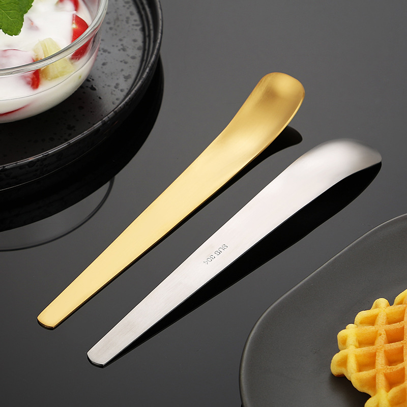 304不锈钢勺子雪糕勺长柄搅拌勺日式平头吃饭甜品蛋糕勺冰淇淋勺细节图