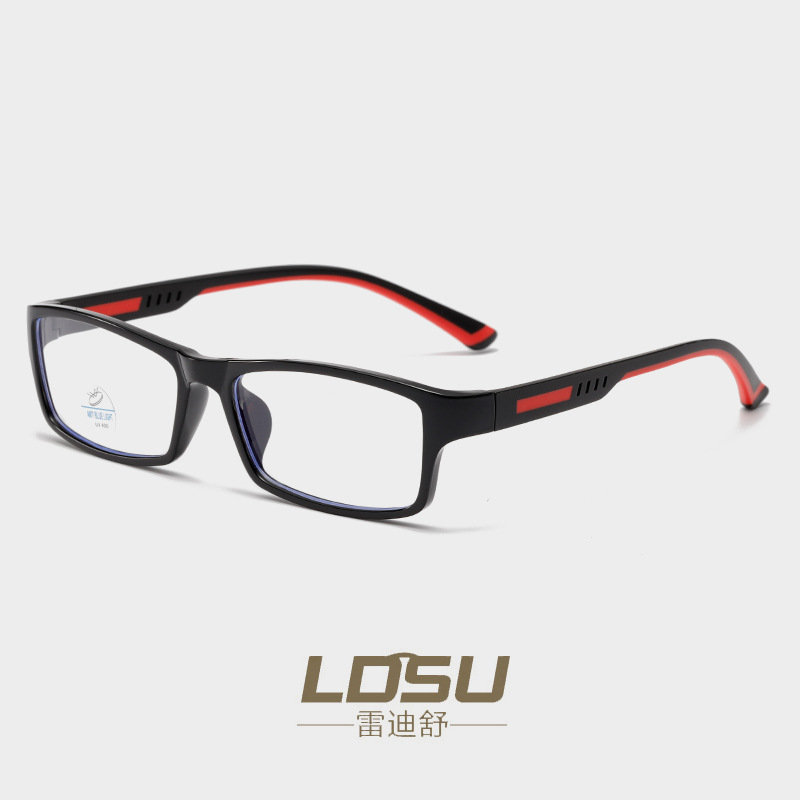 TR90 small square frame glasses, anti-blue light dual-color temple, jelly color, popular flat light glasses for both men and women, 81365
