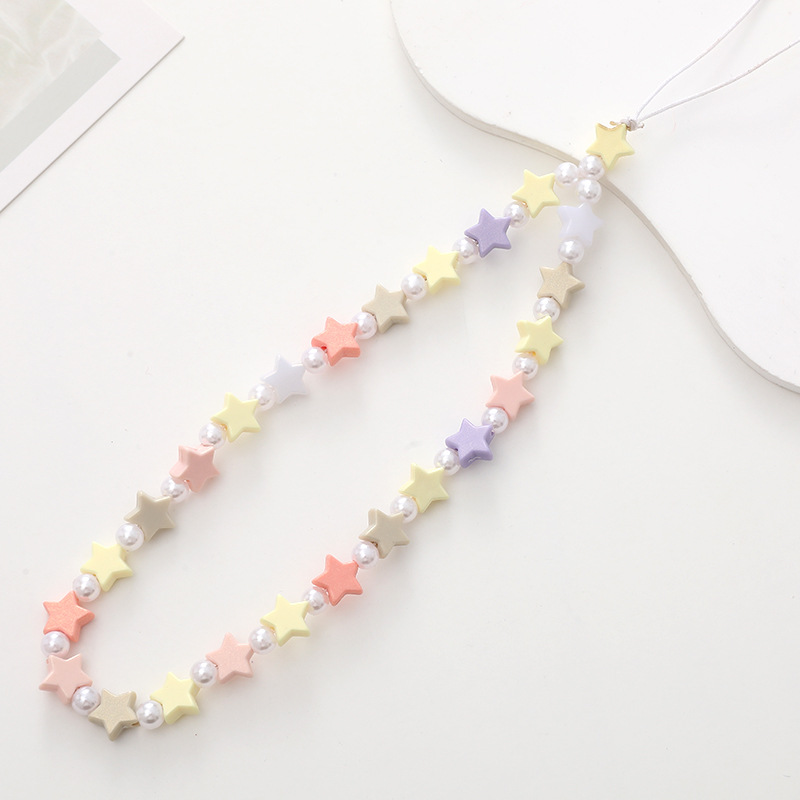 New Candy Cartoon Bow Mobile Phone Chain Beaded Mobile Phone Lanyard Mobile Phone Case Pendant Anti-Fall Wrist Strap Female Application Scenario