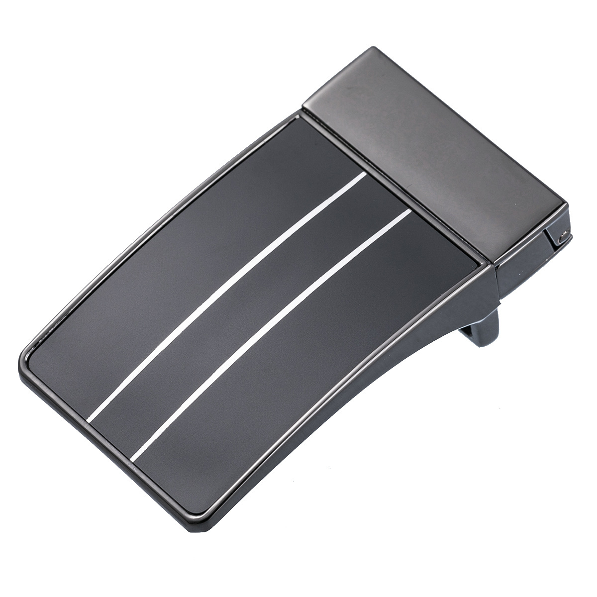 Line Black Gray Men's Simple Wear-Resistant Zinc Alloy Belt Buckle 33Mm Perforated Belt Belt Buckle Flat Skateboard Buckle Item Picture
