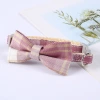 Pet collar JK checkered bow cat collar, high-end checkered adjustable cat necklace leash wholesale Application Scenario