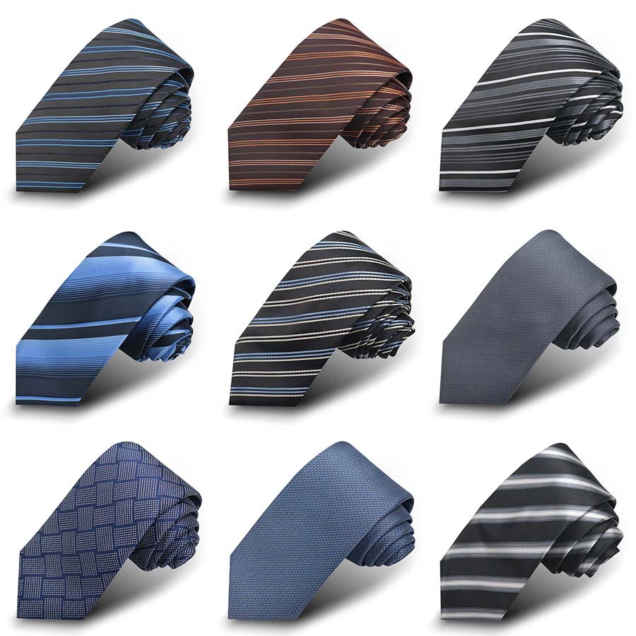 高级感新款行政绍兴嵊州手打男士领带男高级商务仿丝提花蓝色領帶详情5