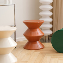 Nordic home living room shoe designer low stool children's round stool small apartment stool Creative plastic hourglass stool