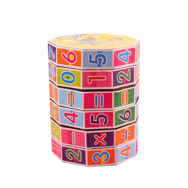 Cylindrical plastic Rubik's cube, children's digital Rubik's cube, educational toys, cylindrical Rubik's cube, wholesale from street stalls Item Picture