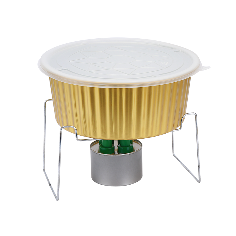 4ah disposable hot pot utensils, takeout packaging box, outdoor small hot pot dry pot with stand, round aluminum foil tin foil Application Scenario