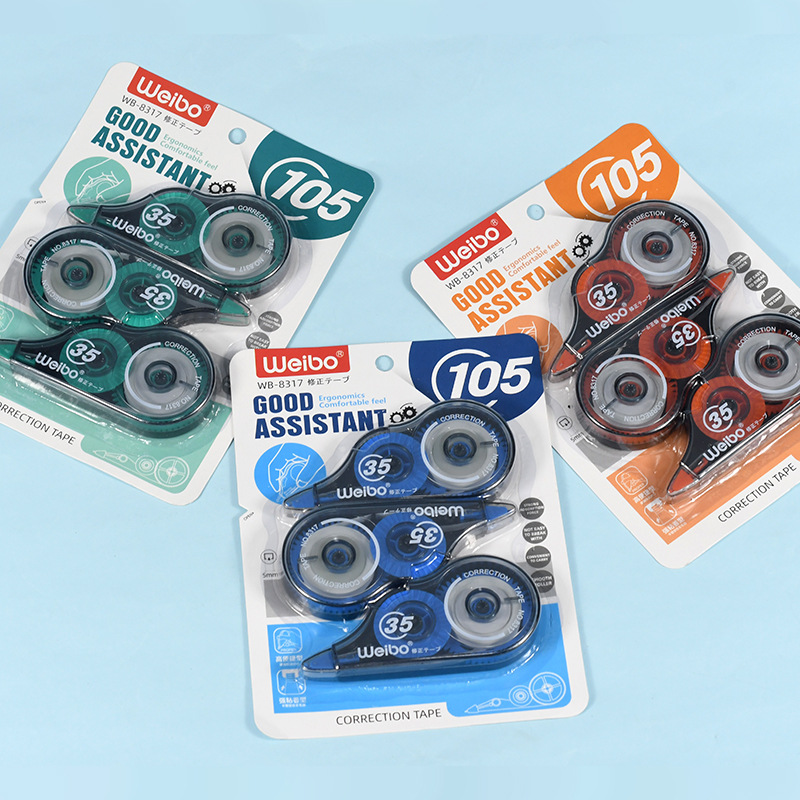Weibo Stationery Wholesale offers 3 sets of creative new correction tools and mini candy-colored correction tapes for students Application Scenario