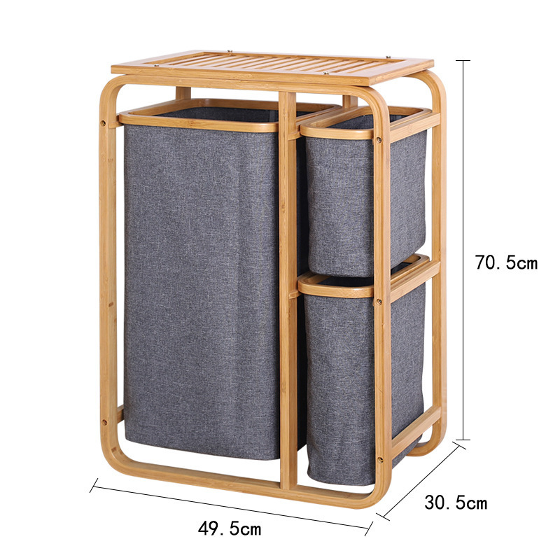 Foldable bamboo classification storage basket Item Picture
