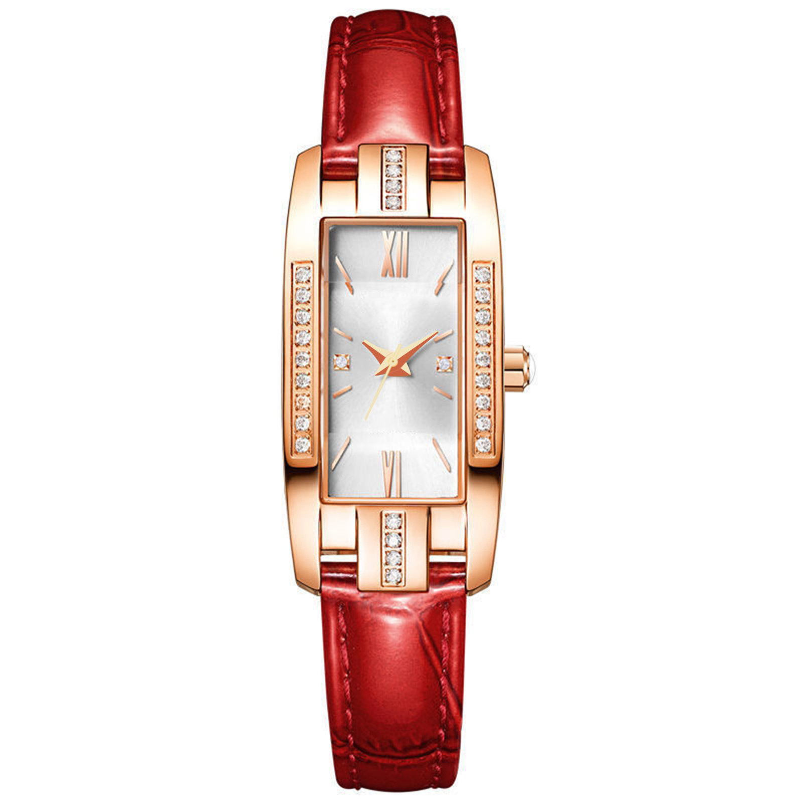 The popular "Little Green Watch" for women on Douyin and Kuaishou is a fashionable, niche, and light luxury diamond-encrusted student quartz small square watch Item Picture