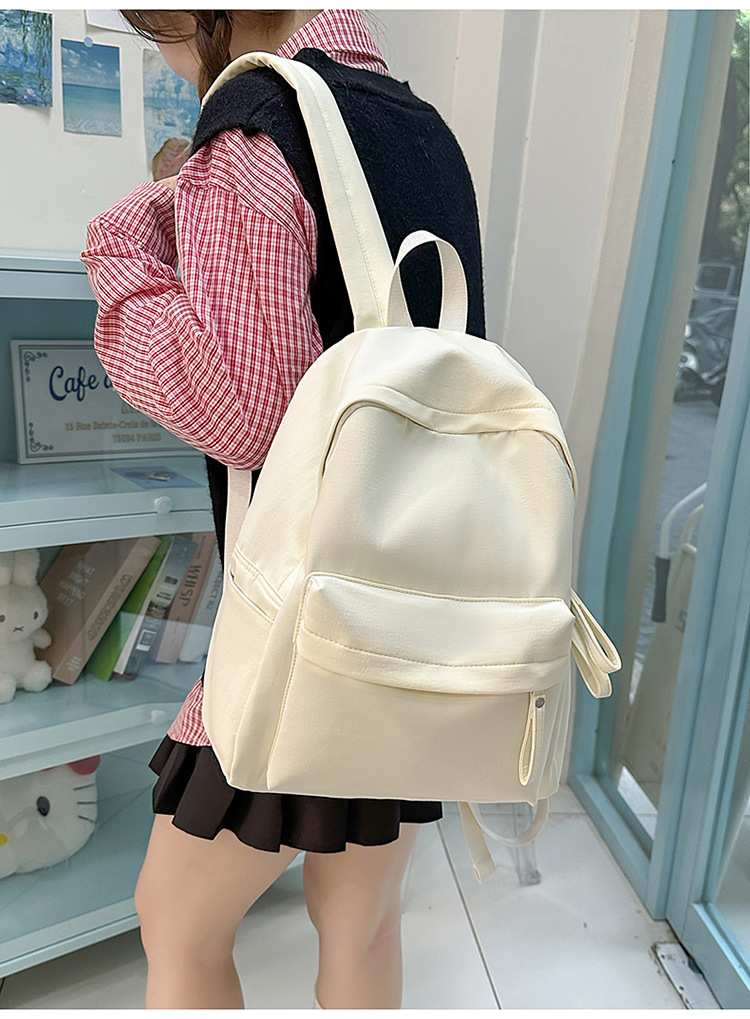 书包女ins 小清新高中生双肩包女纯色少女旅行背包男耐磨休闲背包详情25