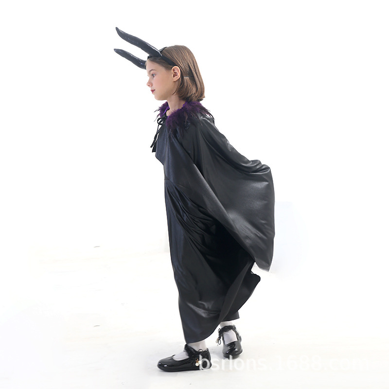 Children's Halloween Dark girl Cape movie character Maleficent COSTUME Family costume Item Picture