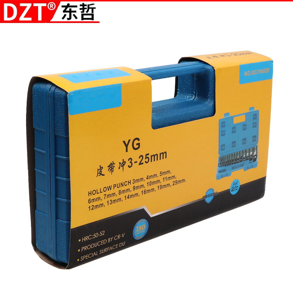 15-piece set of multi-functional punching and drilling machine, belt punch, round hole punch range, leather and hardware tools Item Picture