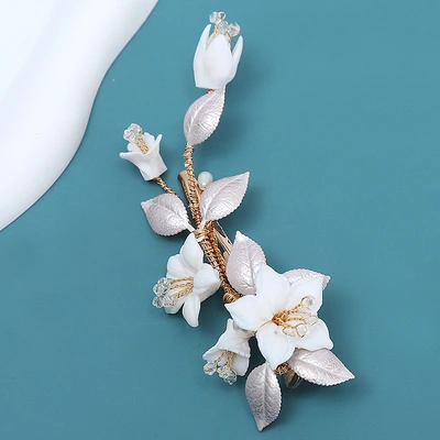 Mori Department Of Lily Tip Clip Handmade Bride Hair Accessories Ancient Xiuhe Headwear Alloy Crystal Hairpin Wholesale