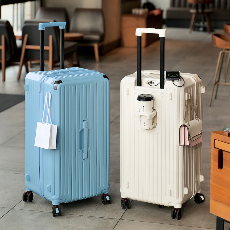 New Cross-Border Thickened Large Capacity Korean Version Of Ins Luggage Brake Wheel Shock Absorbable Pull Rod Box Female Trend Luggage details Picture