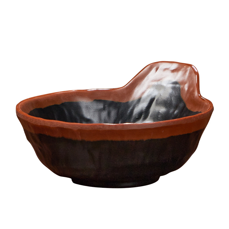 Melamine Japanese tableware barbecue restaurant's special plates, barbecue dipping sauces, retro and nostalgic street hot pot earthenware bowls for commercial use Item Picture