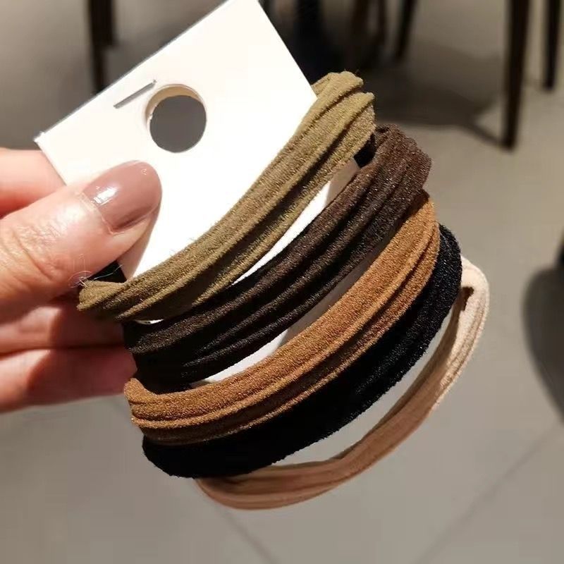 Simple Scrunchie Thick High Elastic Seamless Headband Headwear Hair Accessories Leather Band Ins Head Students High Appearance Level Super Application Scenario