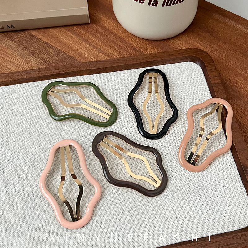 Cloud Hollowed-Out Broken Hair Bb Clip Forehead Bangs One-Line Side Clip Hair Clip Headdress Hair Clip Back Of Children's Head Specification drawing