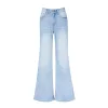 Tencel Lyocell loose flared summer skinny jeans, simple and slimming wide-leg versatile jeans new style Item Picture