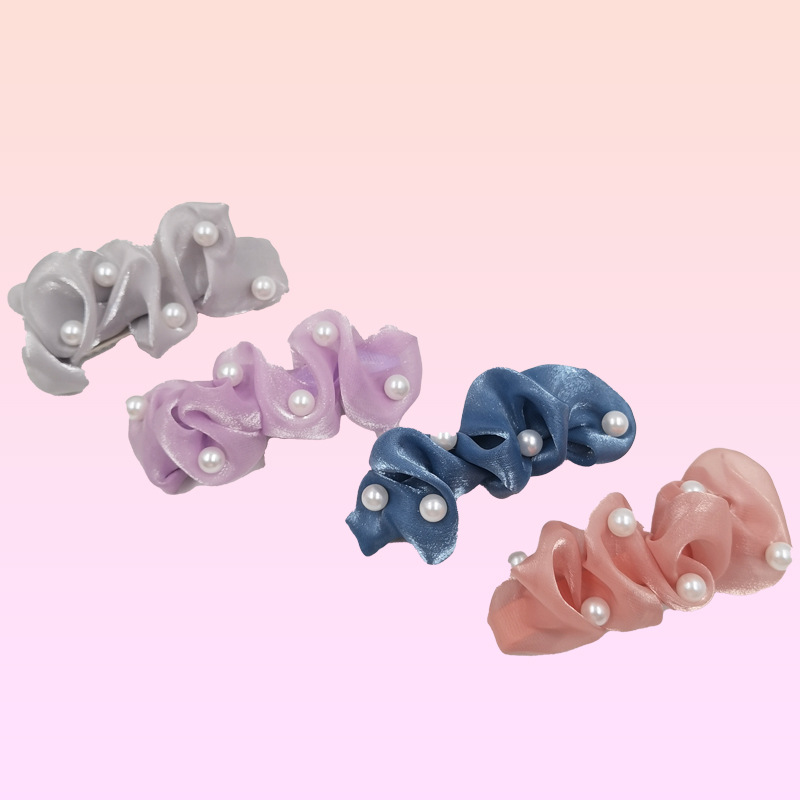 Qiwei Accessories Exclusive Qiwei Accessories Exclusive New Mesh Pearl duckbill Hair clips Simple Hair Accessories wholesale details Picture