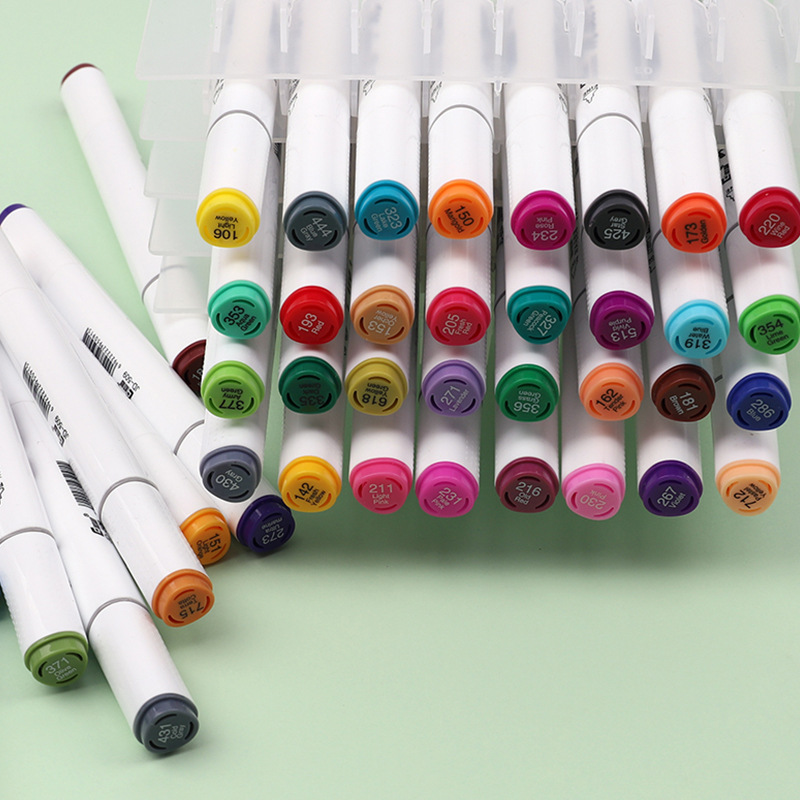 马克笔套装水性双头绘画彩色笔盒装水彩笔 美术画笔记号笔批发